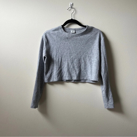 Sunday Best Aritzia Baby Waffle Thermal Long Sleeve Tee Sz XXS Crop - Picture 5 of 5